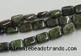 CGR17 16 inches 6*8mm rectangle green rain forest stone beads wholesale