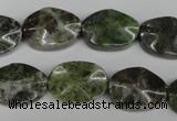 CGR22 15.5 inches 13*18mm wavy oval green rain forest stone beads