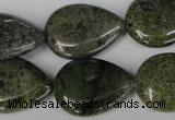 CGR25 15.5 inches 18*25mm flat teardrop green rain forest stone beads