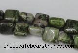 CGR31 15.5 inches 6*6mm square green rain forest stone beads