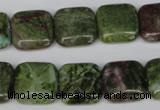 CGR33 15.5 inches 14*14mm square green rain forest stone beads