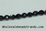 CGS105 15.5 inches 6mm faceted round blue goldstone beads wholesale