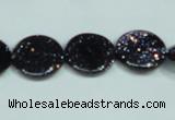 CGS122 15.5 inches 15mm flat round blue goldstone beads wholesale