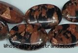 CGS213 15.5 inches 18*25mm oval blue & brown goldstone beads wholesale