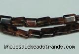 CGS216 15.5 inches 6*8mm rectangle blue & brown goldstone beads