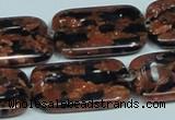 CGS218 15.5 inches 20*30mm rectangle blue & brown goldstone beads