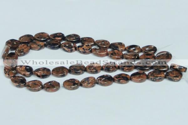 CGS221 15.5 inches 13*18mm twisted oval blue & brown goldstone beads