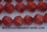 CGS452 15.5 inches 8mm faceted nuggets goldstone beads wholesale