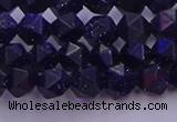 CGS456 15.5 inches 6mm faceted nuggets goldstone beads wholesale