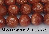 CGS473 15.5 inches 10mm faceted round goldstone beads wholesale