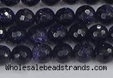 CGS479 15.5 inches 6mm faceted round blue goldstone beads