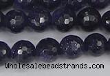 CGS480 15.5 inches 8mm faceted round blue goldstone beads