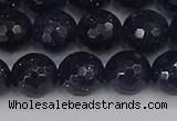 CGS481 15.5 inches 10mm faceted round blue goldstone beads