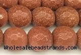 CGS490 15 inches 6mm faceted round goldstone beads