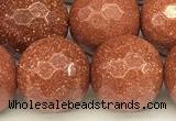 CGS492 15 inches 10mm faceted round goldstone beads