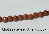 CGS57 15.5 inches 6mm faceted round goldstone beads wholesale