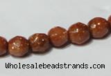 CGS58 15.5 inches 8mm faceted round goldstone beads wholesale