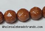 CGS61 15.5 inches 14mm faceted round goldstone beads wholesale