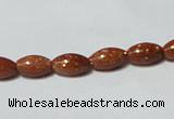 CGS69 15.5 inches 6*10mm rice goldstone beads wholesale