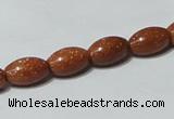 CGS70 15.5 inches 8*12mm rice goldstone beads wholesale