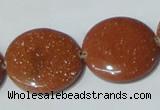 CGS77 15.5 inches 25mm coin goldstone beads wholesale