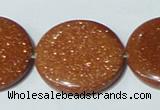 CGS78 15.5 inches 30mm coin goldstone beads wholesale