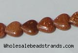 CGS81 15.5 inches 10*10mm heart goldstone beads wholesale