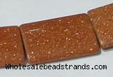 CGS85 15.5 inches 25*35mm rectangle goldstone beads wholesale