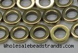 CHE1017 15.5 inches 12mm donut plated hematite beads wholesale