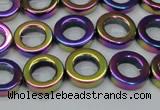 CHE1019 15.5 inches 12mm donut plated hematite beads wholesale