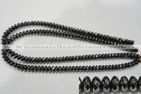 CHE104 15.5 inches 5*8mm faceted rondelle hematite beads wholesale