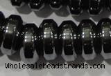 CHE111 15.5 inches 5*12mm rondelle large hole hematite beads