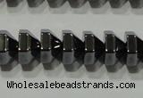 CHE135 15.5 inches 5*8mm pyramid hematite beads wholesale