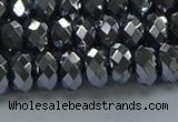 CHE2002 15.5 inches 5*8mm faceted rondelle hematite beads