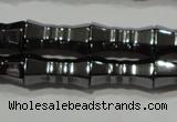 CHE208 15.5 inches 6*12mm bamboo hematite beads wholesale