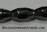 CHE227 15.5 inches 8*16mm faceted rice hematite beads wholesale