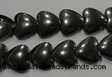 CHE259 15.5 inches 12*12mm heart hematite beads wholesale