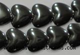 CHE260 15.5 inches 16*16mm heart hematite beads wholesale