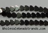 CHE267 15.5 inches 6*6mm heart hematite beads wholesale