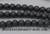 CHE402 15.5 inches 4mm round matte hematite beads wholesale