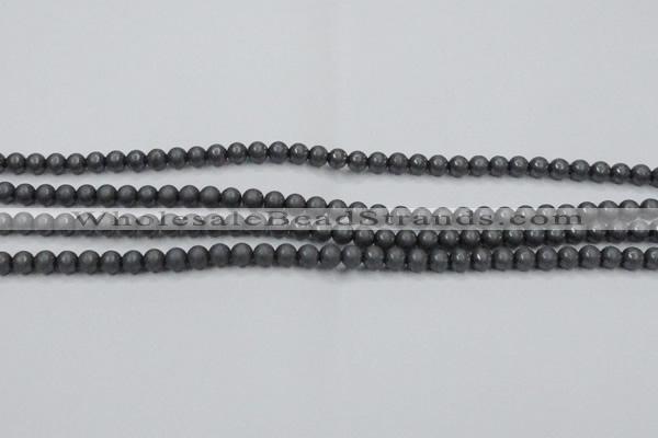 CHE402 15.5 inches 4mm round matte hematite beads wholesale