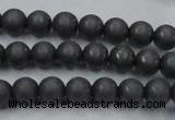 CHE403 15.5 inches 6mm round matte hematite beads wholesale