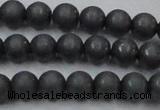 CHE404 15.5 inches 8mm round matte hematite beads wholesale