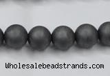 CHE405 15.5 inches 10mm round matte hematite beads wholesale