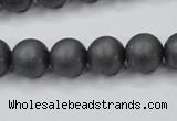 CHE406 15.5 inches 12mm round matte hematite beads wholesale