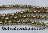 CHE431 15.5 inches 3mm round plated hematite beads wholesale