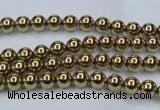 CHE432 15.5 inches 4mm round plated hematite beads wholesale