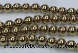 CHE433 15.5 inches 6mm round plated hematite beads wholesale