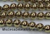 CHE434 15.5 inches 8mm round plated hematite beads wholesale