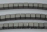 CHE440 15.5 inches 3*3mm cube matte plated hematite beads wholesale